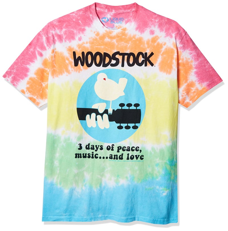 Liquid Blue Men's Woodstock Woodstock Banded Tie Dye Short Sleeve T-Shirt, Multi Tie Dye, Medium - Image 1